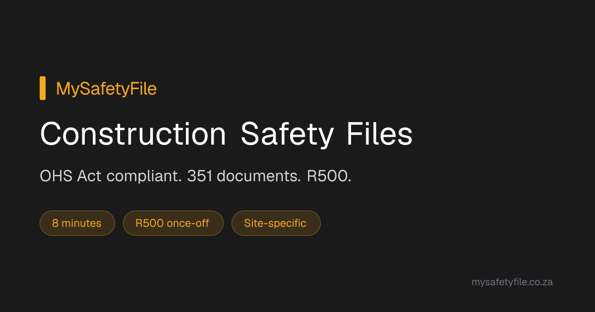 Construction Safety Files — 8 Minutes, R500 | MySafetyFile